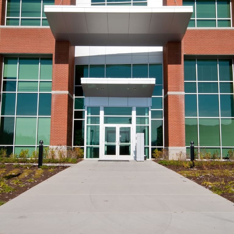 Commercial concrete entrance installation