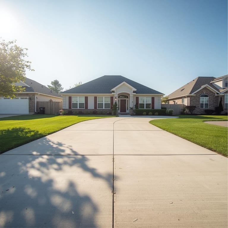 Stamped driveway concrete project