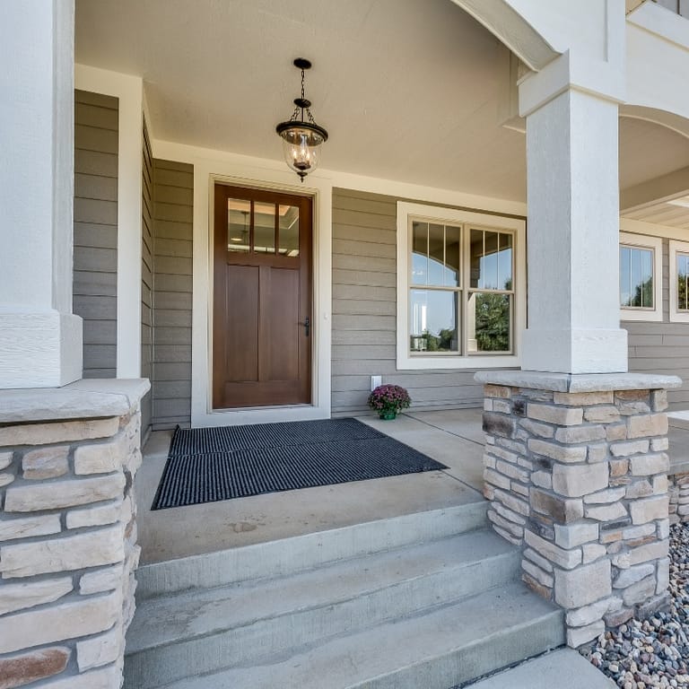 Residential stamped concrete entryway