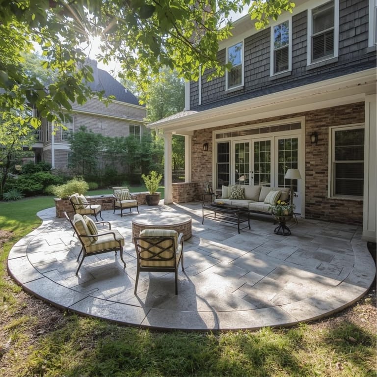 Residential stamped concrete patio